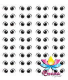 006e - 3D Stickers Resin  - Ojos, Olhos Resinados - Ervana Collection