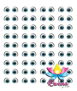 008e - 3D Stickers Resin  - Ojos, Olhos Resinados - Ervana Collection