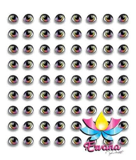 023e - 3D Stickers Resin  - Ojos, Olhos Resinados - Ervana Collection