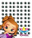 030e - 3D Stickers Resin  - Ojos, Olhos Resinados -  Ervana Collection