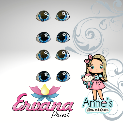 047e - 3D Stickers Resin  - Ojos, Olhos Resinados -  Ervana Collection