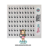 060 NA - 3D Stickers Resin  - Eyes, Ojos, Olhos Resinados  Mouse