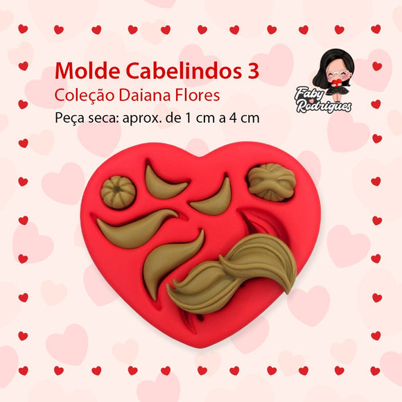 236 - Silicone Mold Cabelindos 3 - Hair 3 - Faby Rodrigues