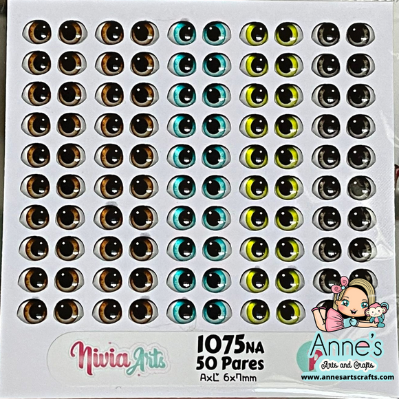 1075NA - 3D Stickers Resin  - Eyes, Ojos, Olhos Resinados