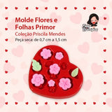 090 - Silicone Mold Flores e Folhas Primor- Flowers and Leave