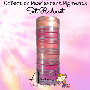 Set Radiant - Pearlescent Pigments Mineral Powders for Polymer Clay Art Jewelry and Mixed Media Color