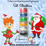 Set Christmas - Pearlescent Pigments Mineral Powders for Polymer Clay Art Jewelry and Mixed Media Color