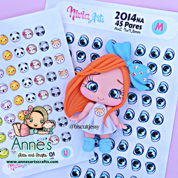 2014NA - 3D Stickers Resin  - Eyes, Ojos, Olhos Resinados