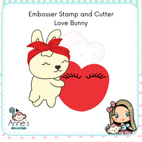 Embossed and Cutout Clay Cutter - Bunny Love
