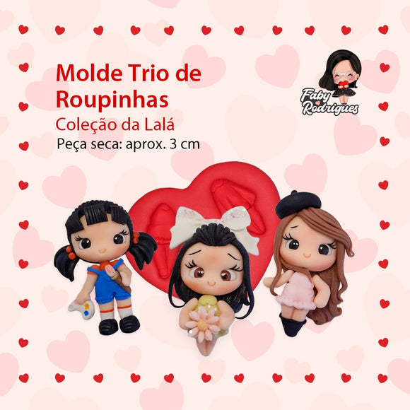 263- Silicone Mold Trio de Roupinhas - Trio Little Clothes- Faby Rodrigues