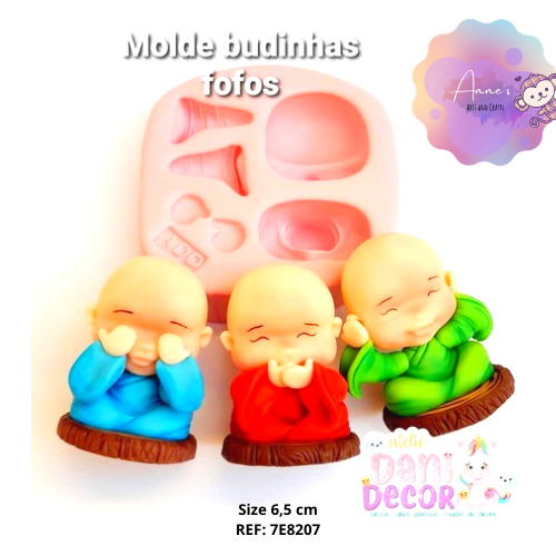 Silicone Mold - Budinhas Fofos -  Cute Buddha   Collection Dani Décor