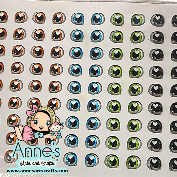 433NA - 3D Stickers Resin  - Eyes, Ojos, Olhos Resinados