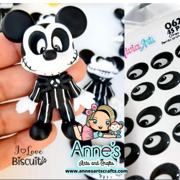 062NA - 3D Stickers Resin  - Eyes, Ojos, Olhos Resinados - Mouse