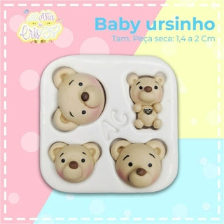 Silicone Mold  Baby Ursinho - Baby Teddy Bear  - Artes da Cris Collection