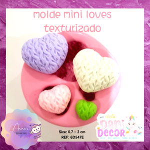 Silicone Mold -Mini Love with Texture- Collection Dani Décor