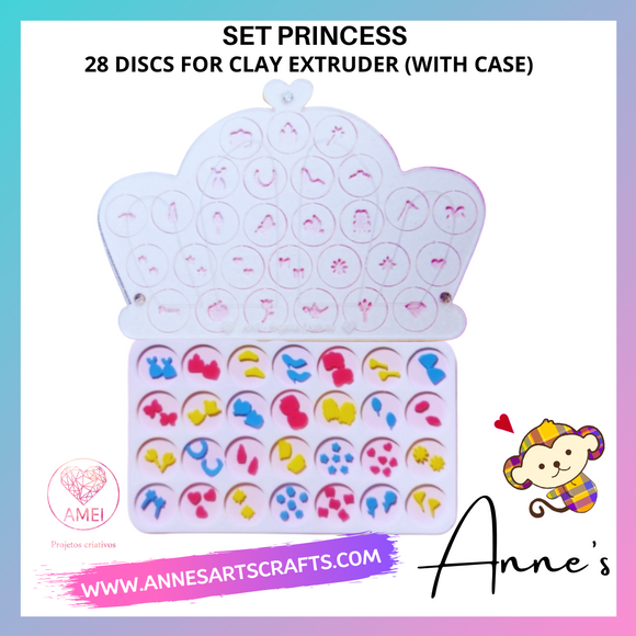 Set Princess  Disc for  Clay Extruder ( With Case)