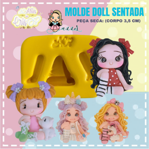 Silicone Mold Doll Sentada - Sitting Doll Body - Artes da Cris Collection