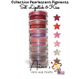 Set Lipstick & kiss - Pearlescent Pigments Mineral Powders for Polymer Clay Art Jewelry and Mixed Media Color