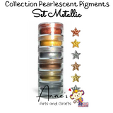 Set Pearl Metallic - Pearlescent Pigments Mineral Powders for Polymer Clay Art Jewelry and Mixed Media Color