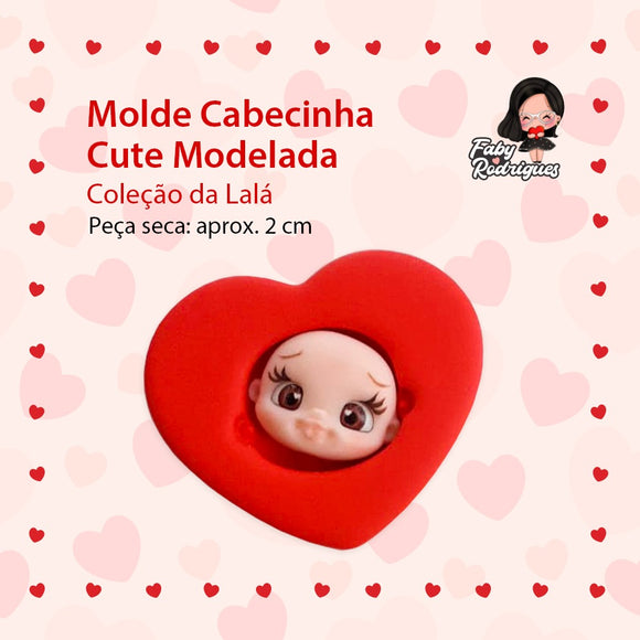 270 - Silicone Mold Cabecinha Cute Modelada - Cute Head Shaped - Faby Rodrigues