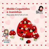 027 - Silicone Mold Cogumelos Joaninhas - Mushroom and Ladybugs - Faby Rodrigues Collection