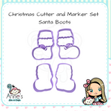 Embossed and Cutout Christmas Clay Cutter - Santa Boots