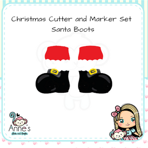 Embossed and Cutout Christmas Clay Cutter - Santa Boots