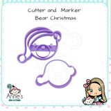 Embossed and Cutout Christmas Clay Cutter  - Ted Bear Head