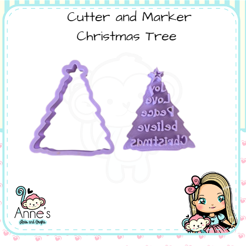 Embossed and Cutout Christmas Clay Cutter - Christmas Tree