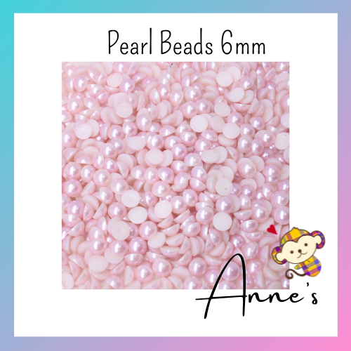 Acrylic Pearl Beads  6 mm