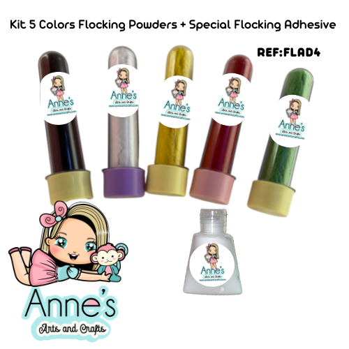 Set Color Velvet  Flocking Powder + Special Flocking Adhesive FLAD4