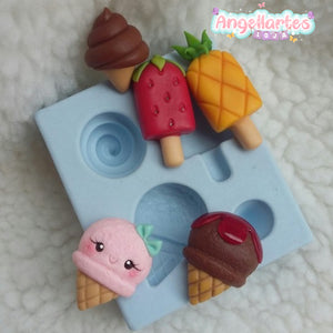 Silicone Mold Mini Delicia - Delicious -  Ice Cream - Collection  Angellartes