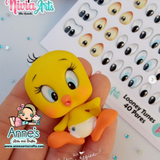 Looney - 3D Stickers Resin  - Eyes, Ojos, Olhos Resinados