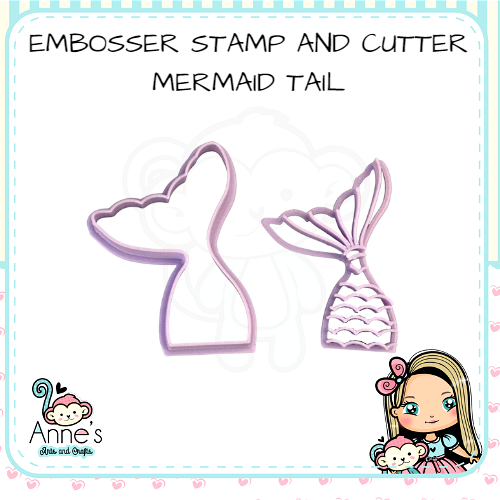 Embossed and Cutout  Clay Cutter  - Mermaid Tail