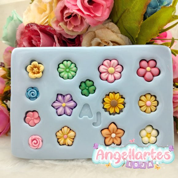 Silicone Mold Mini Flores  - Mini Flowers - Collection  Angellartes