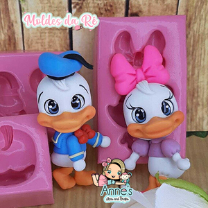 Silicone Mold Daisy and Duck Couple - Moldes da Rê Collection