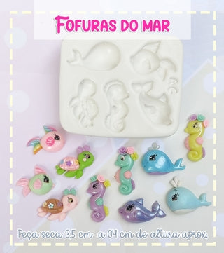 Silicone Mold Fofuras do Mar -  Cuteness of the Sea - Artes da Cris Collection
