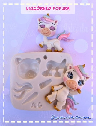 Silicone Mold Unicórnio Fofuras - Cute Unicorn Collection Artes da Cris