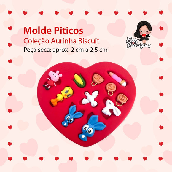 395 - Silicone Mold Piticos by Aurinha Biscuit