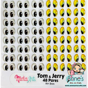 Tom & Jerry - 3D Stickers Resin  - Eyes, Ojos, Olhos Resinados