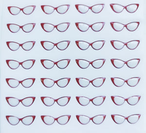 Eyeglasses 3D Stickers - Cat-Eye - 523