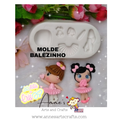 Silicone Molde Balézinho - Baby Ballerina - Artes da Cris Collection