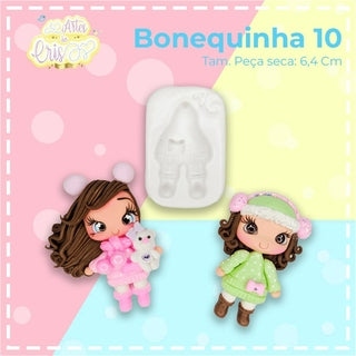 Silicone Mold Bonequinha 10 - Little Doll 10 - Artes da Cris Collection