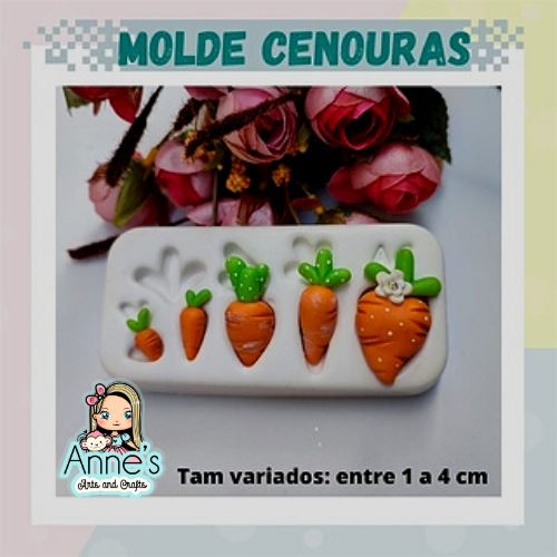 Silicone Mold Cenouras - Carrots - Collection -  Artes da Cris