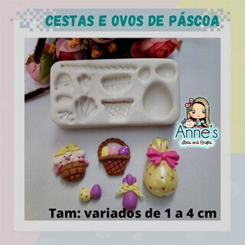 Silicone Mold Cestas e Ovos de Pascoa - Easter Baskets and Eggs - Artes da Cris Collection