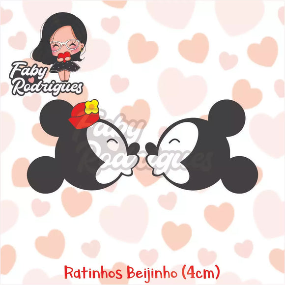 Cutter - Cortador Beijinho Mickey and Minnie - Cutter Mickey and Minnie Kiss - Faby Rodrigues Collection