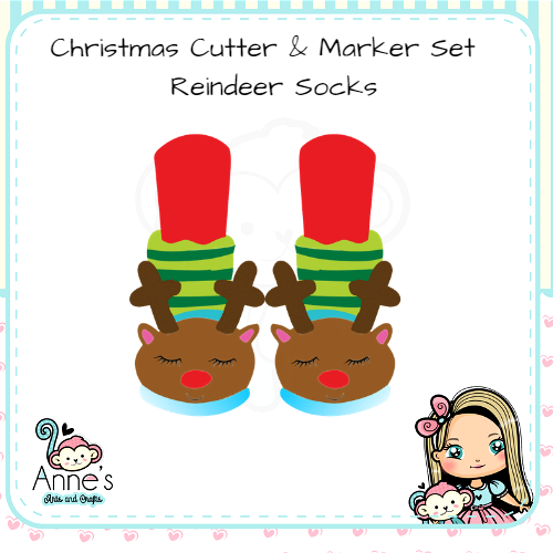 Embossed and Cutout Christmas Clay Cutter -Reindeer Socks