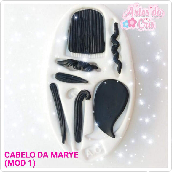 Silicone Molde Cabelo da Marye I - Hair Marye I  - Artes da Cris Collection