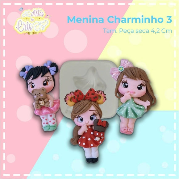 Silicone Mold Menina Charminho 3 - Charming Girl 3 -  Artes da Cris Collection