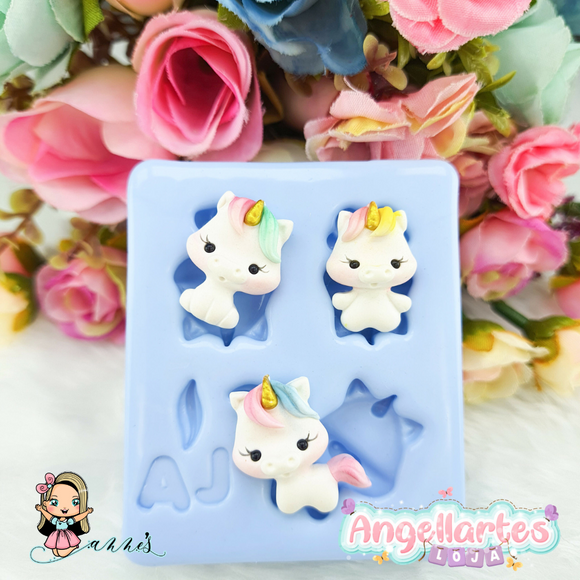 Silicone Mold  Mini Unicornios - Little Unicorns - Collection  Angellartes